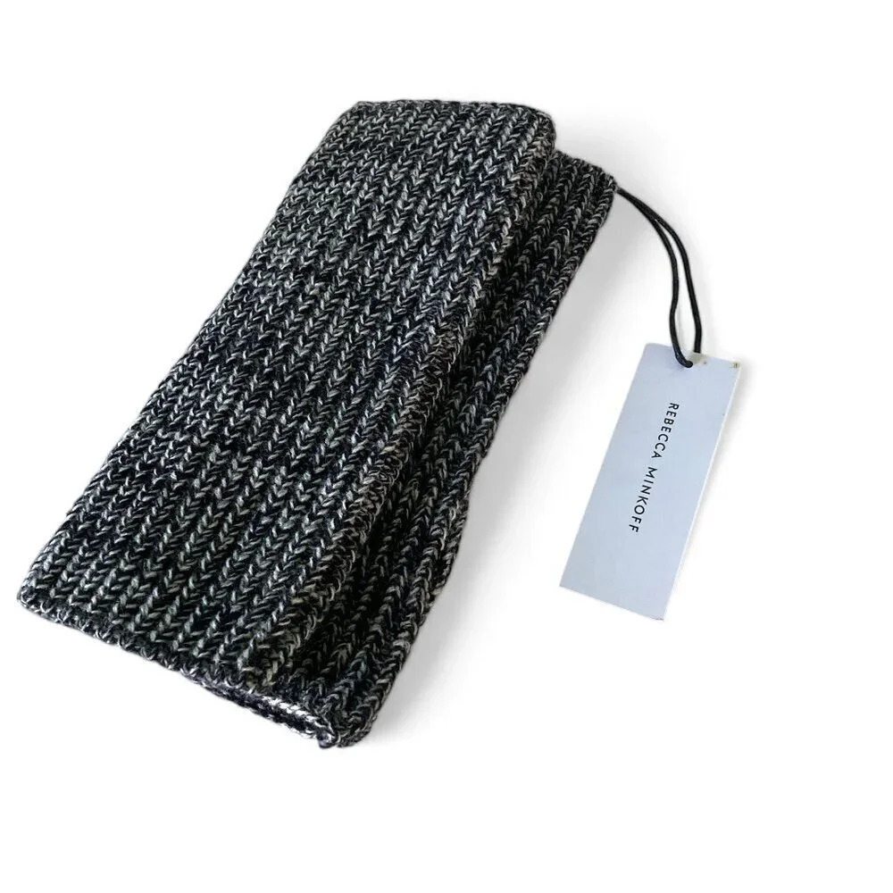 Rebecca Minkoff Black & White Marled Hand‎ Arm Warmers, Acrylic, One Size, NWT